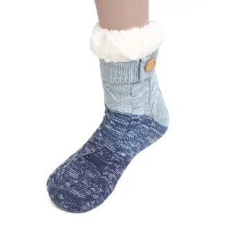 JUST HOME COLLECTION - Calcetin Tipo Pantufla Sherpa Antideslizante Bicolor