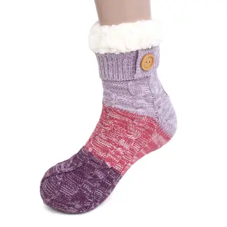 JUST HOME COLLECTION - Calcetin Tipo Pantufla Sherpa Antideslizante Bicolor