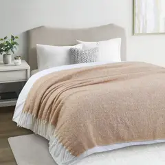 JUST HOME COLLECTION - Manta Piecera Tejida 130X160 cm Caramelo