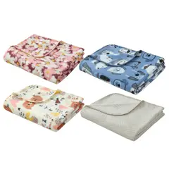 JUST HOME COLLECTION - Manta Polar Estampada 120X150 cm Diseños Surtidos