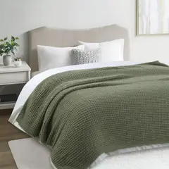 JUST HOME COLLECTION - Manta Piecera Tejida 130X160 cm Verde