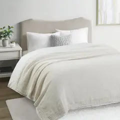 JUST HOME COLLECTION - Manta Piecera Tejida 130X160 cm Marfil