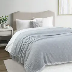 JUST HOME COLLECTION - Manta Piecera Tejida 130X160 cm Gris Perla