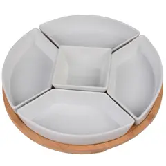 JUST HOME COLLECTION - Set 5 bowls + base bambu servir