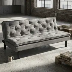 JUST HOME COLLECTION - Futón Tapizado Gris 183x91x80 cm