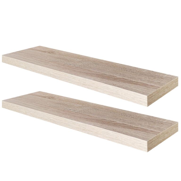 Set de 2 repisas MDF Nivel(es) 23.5x3.8x80 cm Café/Gris