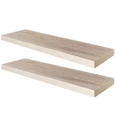 JUST HOME COLLECTION - Set de 2 repisas MDF Nivel(es) 23.5x3.8x80 cm Café/Gris