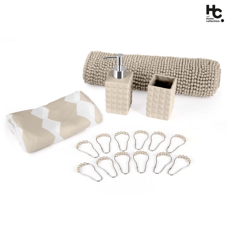 Set de Baño 5 Piezas Tonos Beige