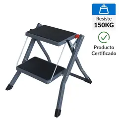 BAUKER - Escala Silla Plataforma Acero 44 cm 2 Peldaños