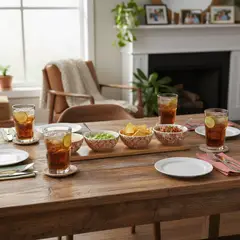 JUST HOME COLLECTION - Set 4 recipientes con Bandeja Madera Soft Boho