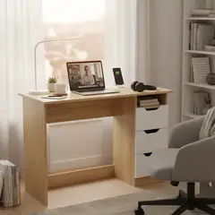 JUST HOME COLLECTION - Escritorio Aurora Blanco/Café 110x75x50 cm