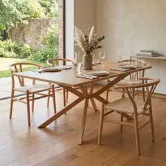 JUST HOME COLLECTION - Juego de comedor Roberta 4 Sillas Mesa Rectangular 150x90x75cm Madera