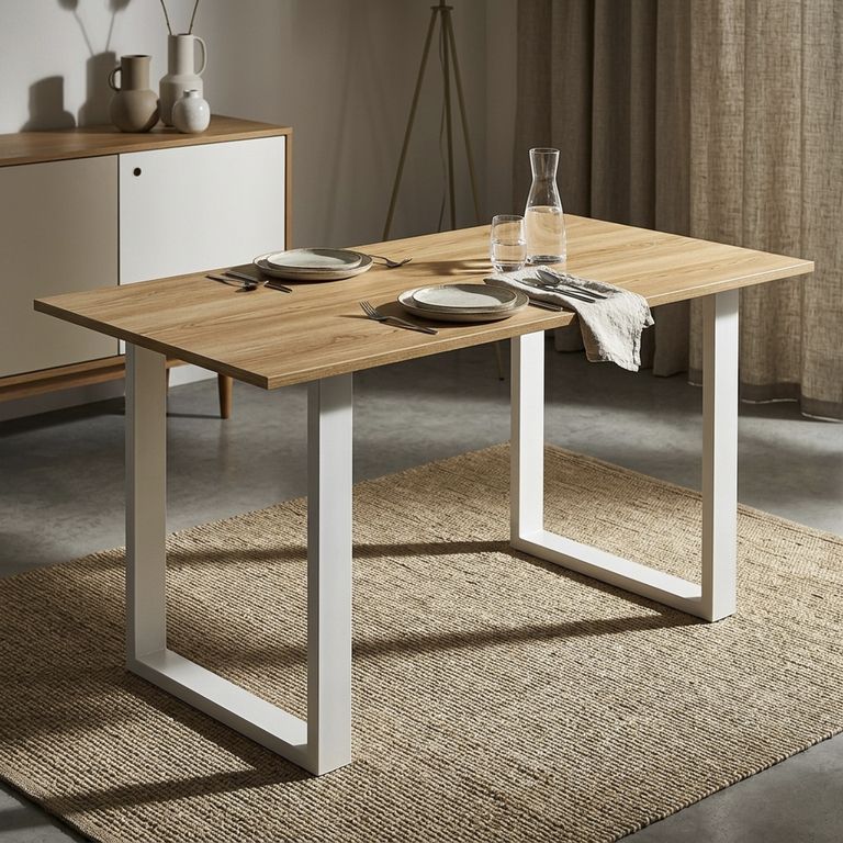 Mesa de comedor Oslo Café/Blanco 80x74.5x160 cm