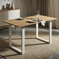 JUST HOME COLLECTION - Mesa de comedor Oslo Café/Blanco 80x74.5x160 cm