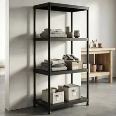 JUST HOME COLLECTION - Estante Polipropileno 4 Nivel(es) 61x131x31 cm Negro