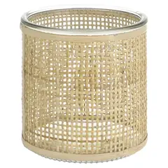 JUST HOME COLLECTION - Portavela vidrio ratán 12 cm