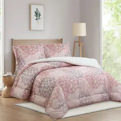 JUST HOME COLLECTION - Plumon Sherpa Flores 2 Plazas / 1.5 Plazas / King