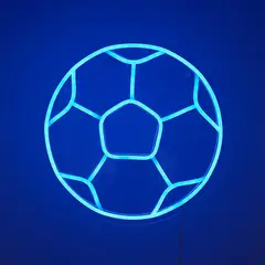 JUST HOME COLLECTION - Lámpara de Mesa Neón Pelota Futbol 30x30 cm