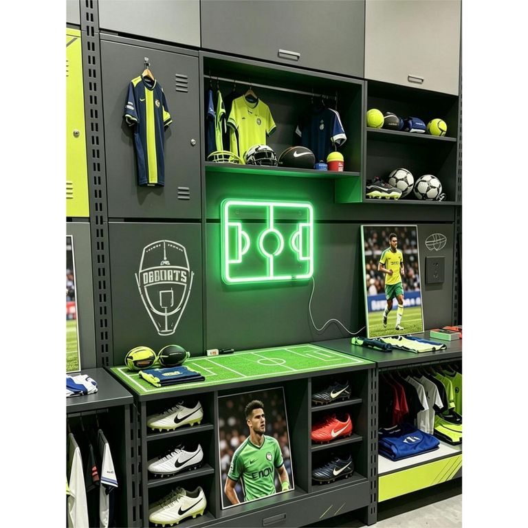 Lámpara de Mesa Neón Cancha Futbol 40x30 cm