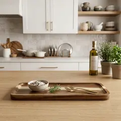 JUST HOME COLLECTION - Bandeja Madera Rectangular 28x11 cm Café