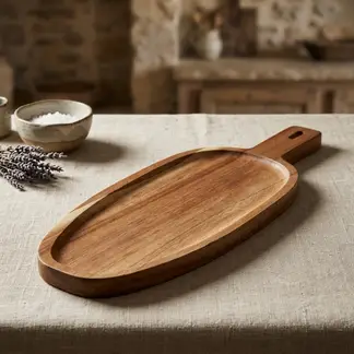 JUST HOME COLLECTION - Tabla para Cortar de Madera 38x12 cm Café