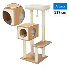 PETIZOOS - Rascador para gato madera 119cm
