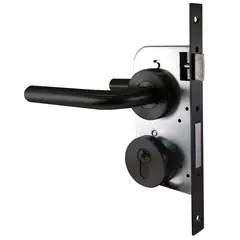 FIXSER - Cerradura de dormitorio Tubular Embutida Negro