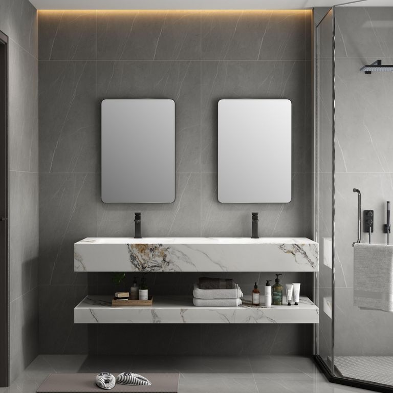 Espejo Baño Forma Rectangular 50x70 cm Negro