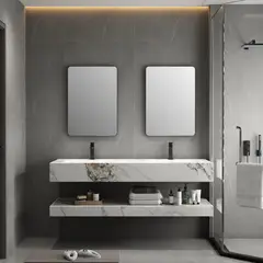 SENSI DACQUA - Espejo Baño Forma Rectangular 50x70 cm Negro