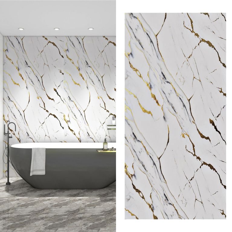 Wall Panel Venaoro 120x240 cm Blanco 2.88 m2