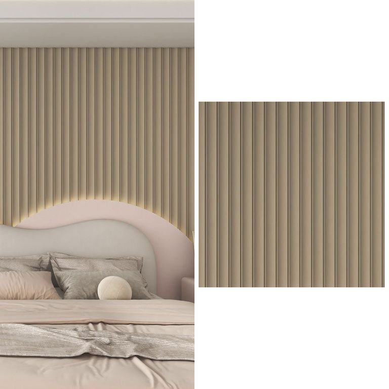 Wall Panel Curvo 7x240 cm Taupe 0.67 m2 Set 4