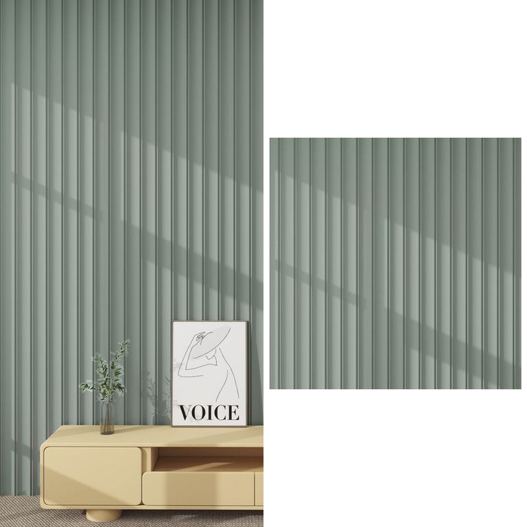 Wall Panel Curvo 7x240 cm Verde Oliva 0.67 m2 Set 4