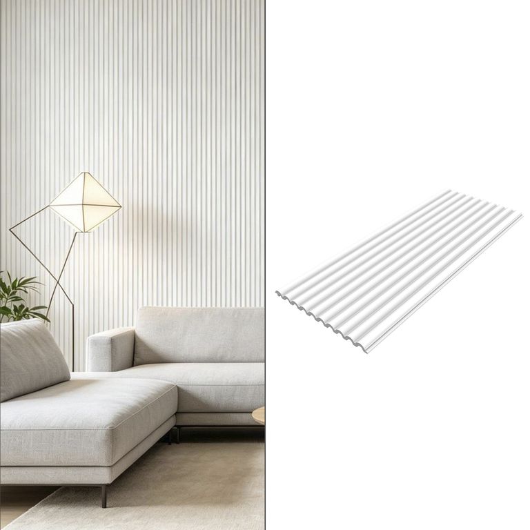 Wall Panel Curvo 24x240 cm Blanco 0.57 m2 Pintable
