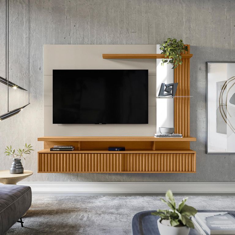 Panel TV 60 " Maragogi Café/Gris 182x154x32 cm