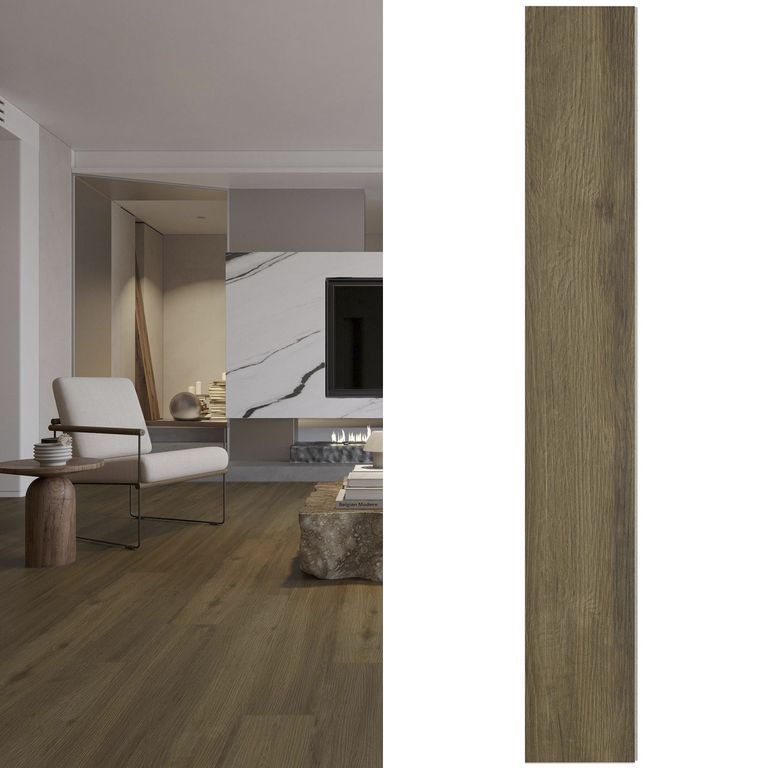 Piso Vinílico SPC 3.2 mm 18x122 cm Latte Café 3.11 m2