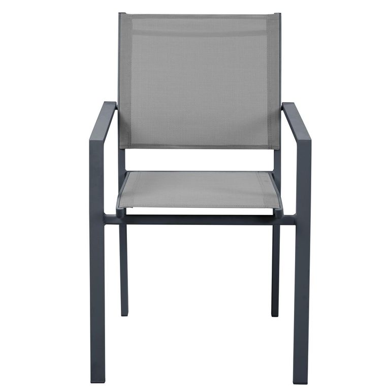JUST HOME COLLECTION Silla comedor para Terraza Aluminio Miami Gris 88x54x58.5 cm