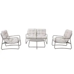JUST HOME COLLECTION - Juego de Living de Terraza Osaka 4 Personas Taupe