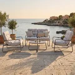 JUST HOME COLLECTION - Juego de Living de Terraza Osaka 4 Personas Taupe