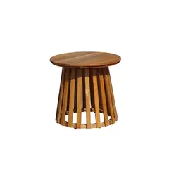 JUST HOME COLLECTION - Mase de apoyo Redonda Madera 50x46x50 cm Natural