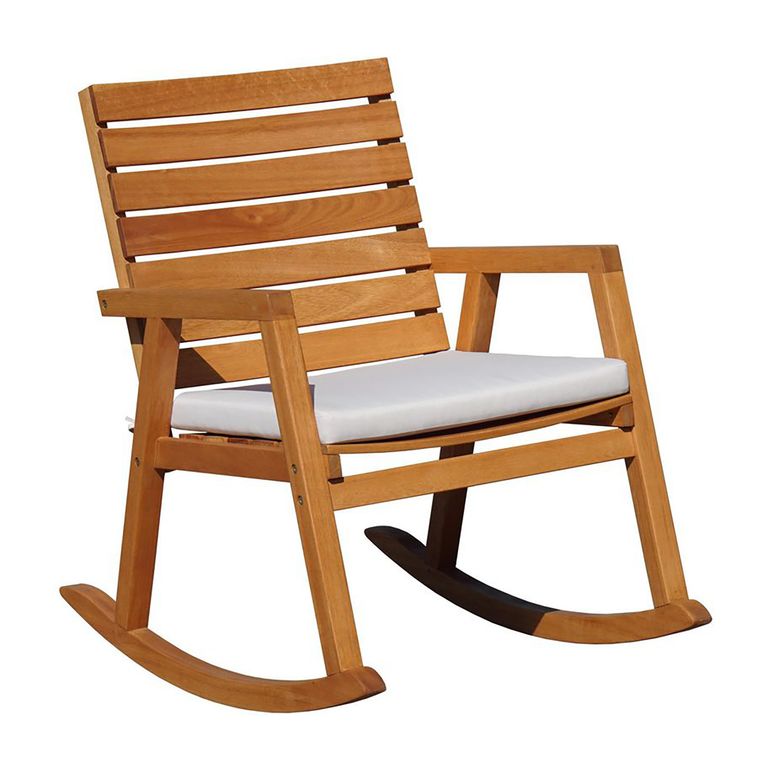 JUST HOME COLLECTION Silla Mecedora para Terraza Madera Casablanca Natural 88x87x62 cm