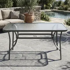 JUST HOME COLLECTION - Mesa Rectangular Fierro 90x70x140 cm Negro