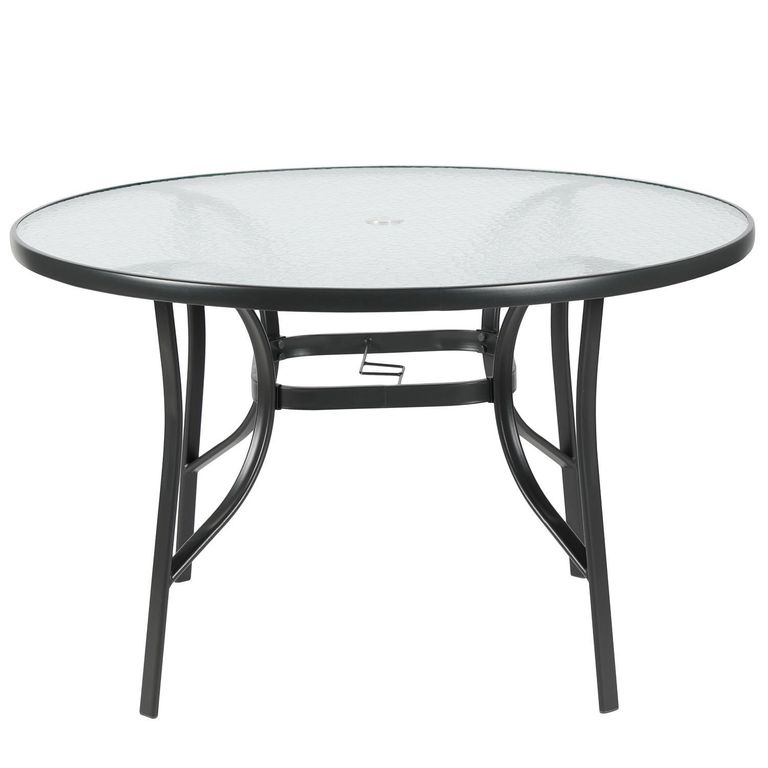 Mesa Redonda Fierro 120x70x120 cm Gris oscuro