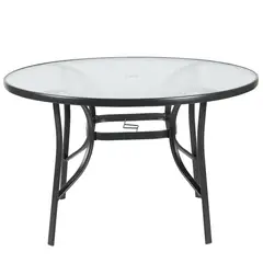 JUST HOME COLLECTION - Mesa Redonda Fierro 120x70x120 cm Gris oscuro
