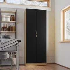 JUST HOME COLLECTION - Mueble de cocina Despensa Negra 61 cm