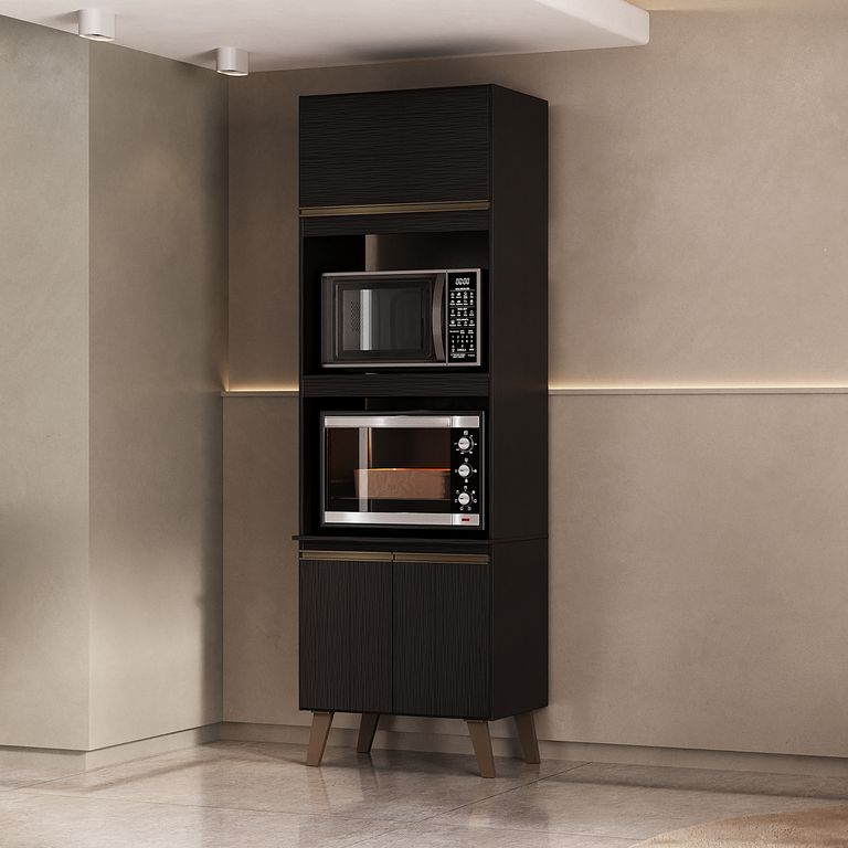 Mueble de cocina Torre horno Negro 60 cm