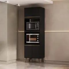 JUST HOME COLLECTION - Mueble de cocina Torre horno Negro 60 cm