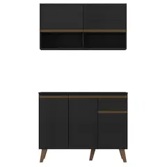 JUST HOME COLLECTION - Kit Mueble de cocina base + mural Negro 105 cm