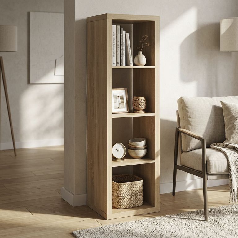 Estante Madera 4 Nivel(es) 41.3x146x39 cm Roble