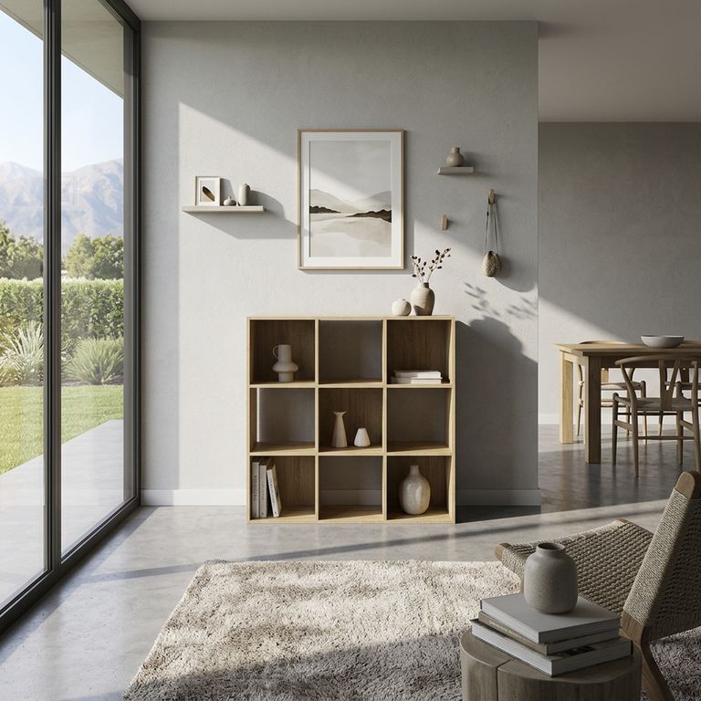 Estante Madera 9 Nivel(es) 88x88x29 cm Roble