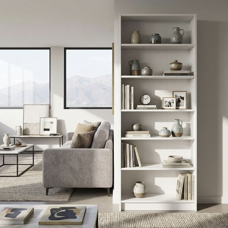 Estante MDF 6 Nivel(es) 80x202x28 cm Blanco